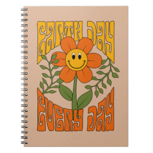 70's Retro Smiling Daisy Flower Notebook
