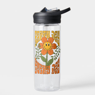70's Retro Smiling Daisy Flower Water Bottle