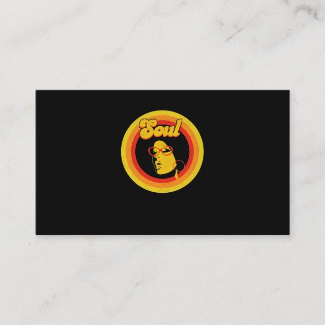 70s Retro Soul Music Gerne Soul Music Business Card (Front)