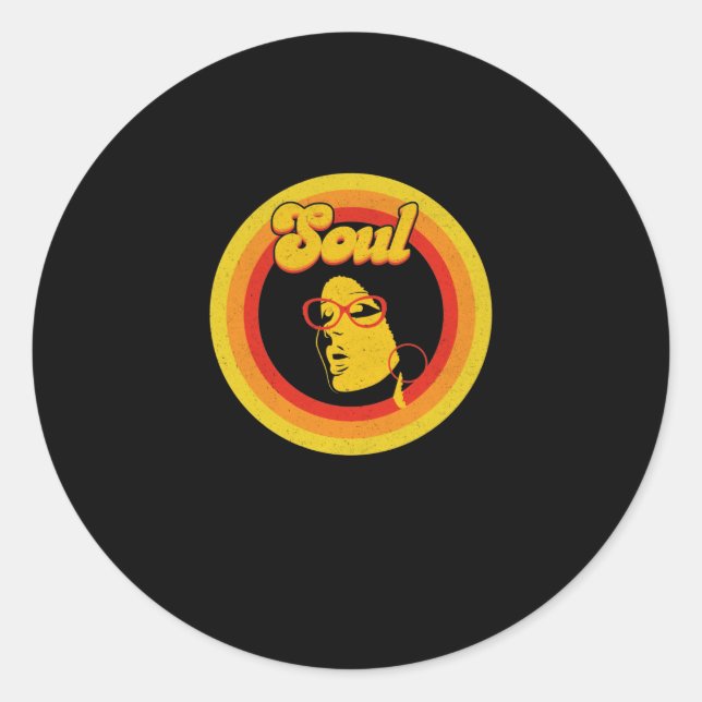 70s Retro Soul Music Gerne Soul Music Classic Round Sticker (Front)
