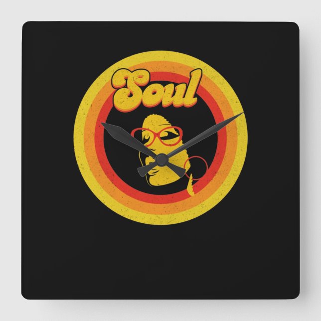70s Retro Soul Music Gerne Soul Music Square Wall Clock (Front)