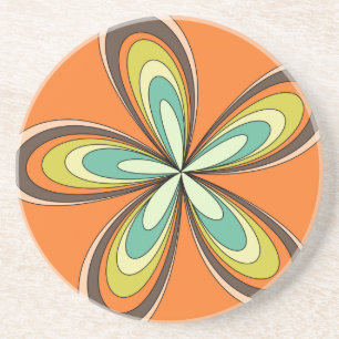 70's retro spring hippie flower power coaster