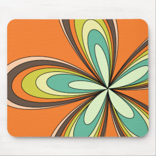 70's retro spring hippie flower power mouse mat