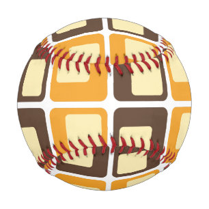 70s Retro Square Shapes Pattern Baseball