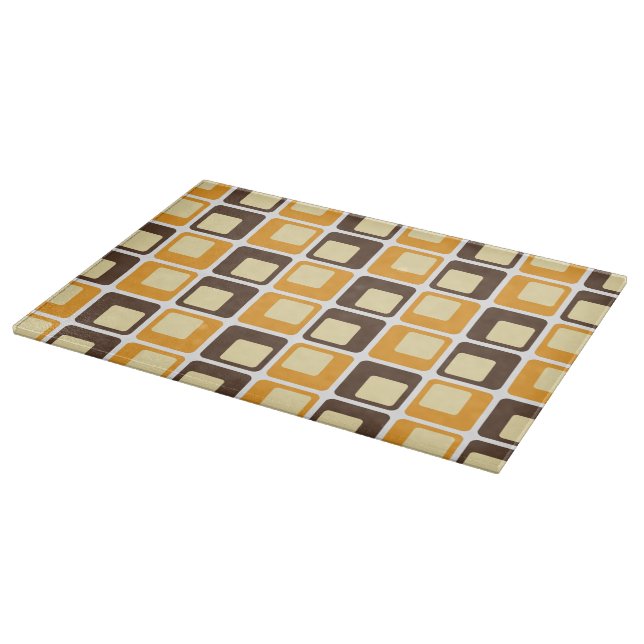 70s Retro Square Shapes Pattern Cutting Board (Corner)
