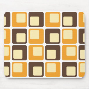 70s Retro Square Shapes Pattern Mouse Mat