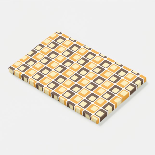 70s Retro Square Shapes Pattern Post-it Notes (Angled)