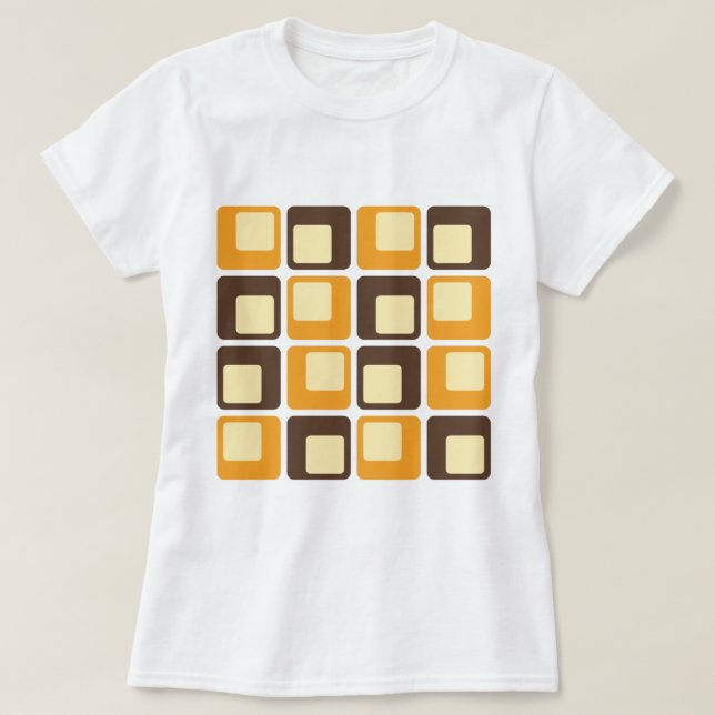 70s Retro Square Shapes Pattern T-Shirt (Design Front)