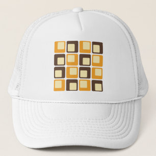 70s Retro Square Shapes Pattern Trucker Hat