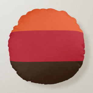 70s Retro Striped Color Pattern Round Cushion