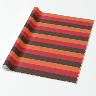 70s Retro Striped Color Pattern Wrapping Paper