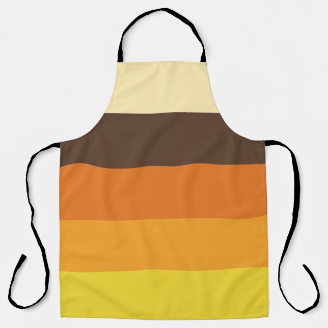 70s Retro Striped Colour Pattern Apron (Front)