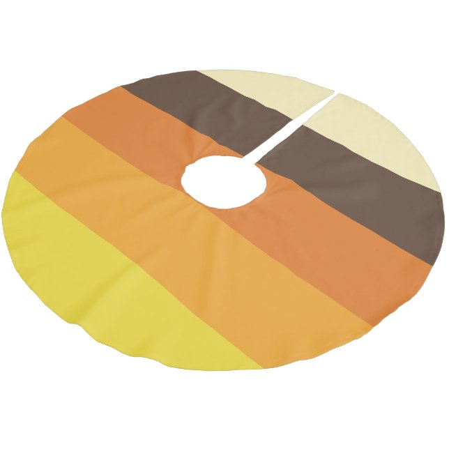 70s Retro Striped Colour Pattern Brushed Polyester Tree Skirt (Angled)