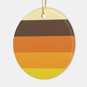 70s Retro Striped Colour Pattern Ceramic Tree Decoration