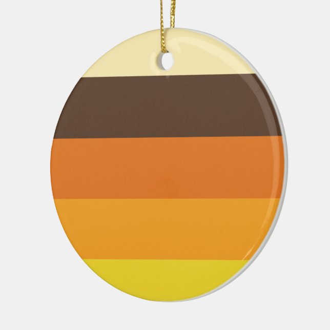 70s Retro Striped Colour Pattern Ceramic Tree Decoration (Left)