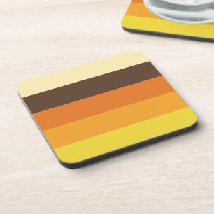 70s Retro Striped Colour Pattern Coaster
