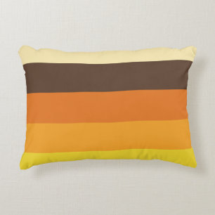 70s Retro Striped Colour Pattern Decorative Cushion