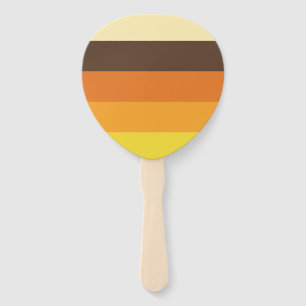 70s Retro Striped Colour Pattern Hand Fan