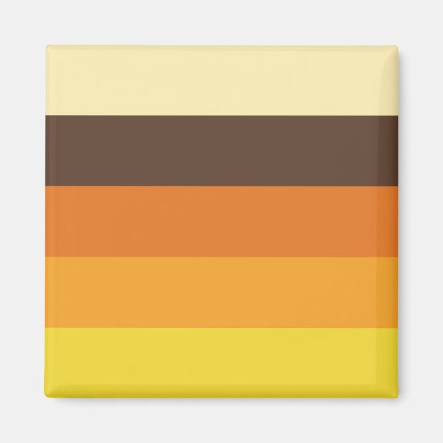 70s Retro Striped Colour Pattern Magnet (Front)