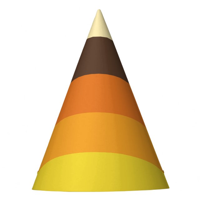 70s Retro Striped Colour Pattern Party Hat (Front)