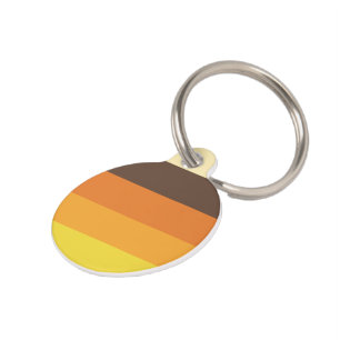 70s Retro Striped Colour Pattern Pet Tag