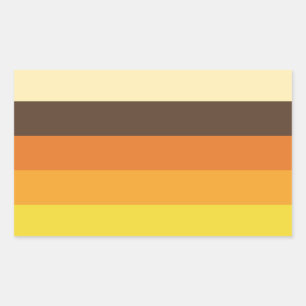 70s Retro Striped Colour Pattern Rectangular Sticker