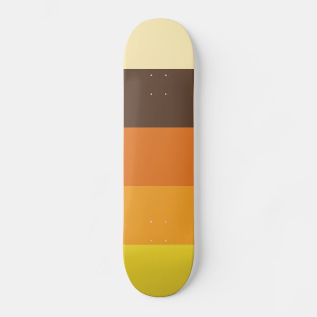 70s Retro Striped Colour Pattern Skateboard (Front)