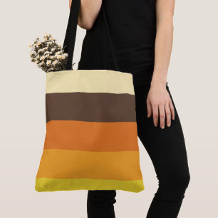 70s Retro Striped Colour Pattern Tote Bag