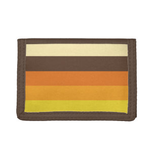 70s Retro Striped Colour Pattern Trifold Wallet