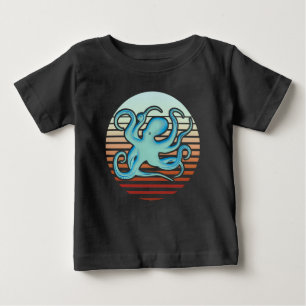 70s Retro Style Octopus Baby T-Shirt