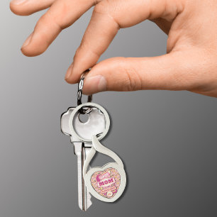 70's Retro Vegas Style Super Mom Always Busy 24/7 Key Ring