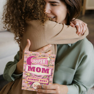 70's Retro Vegas Style Super Mum Always Busy 24/7 Holiday Card