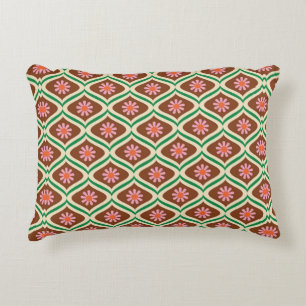 70s retro vintage floral pattern decorative cushion