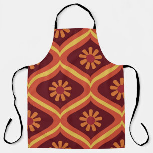 70s retro vintage Mid Century Modern Seamless Patt Apron