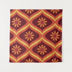 70s retro vintage Mid Century Modern Seamless Patt Tapestry