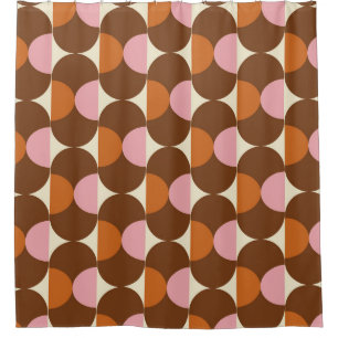70s retro vintage pattern backgroundvintage, geome shower curtain