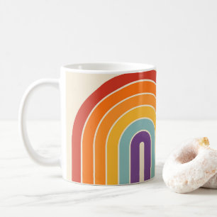 70s Retro Vintage Style Geometric Design Coffee Mug
