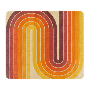 70s Retro Vintage Style Geometric Design Cutting Board