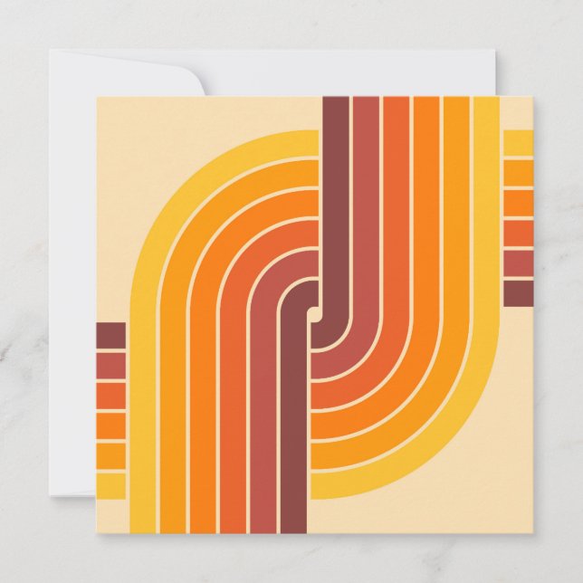 70s Retro Vintage Style Geometric Pattern Invitation (Front)