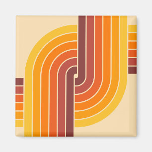 70s Retro Vintage Style Geometric Pattern Magnet