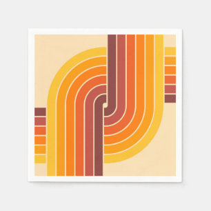 70s Retro Vintage Style Geometric Pattern Napkin