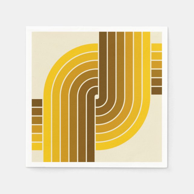 70s Retro Vintage Style Geometric Pattern Napkin (Front)