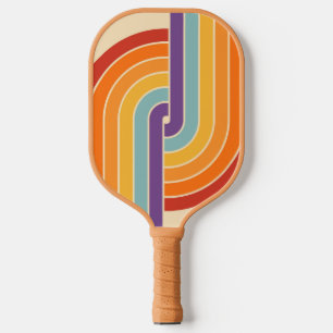 70s Retro Vintage Style Geometric Pattern Pickleball Paddle