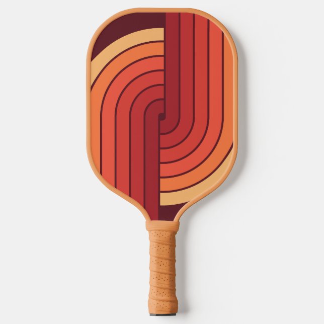 70s Retro Vintage Style Geometric Pattern Pickleball Paddle (Front)