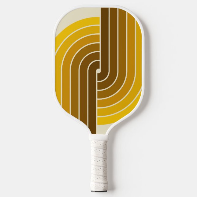 70s Retro Vintage Style Geometric Pattern Pickleball Paddle (Front)