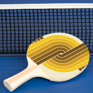 70s Retro Vintage Style Geometric Pattern Ping Pong Paddle