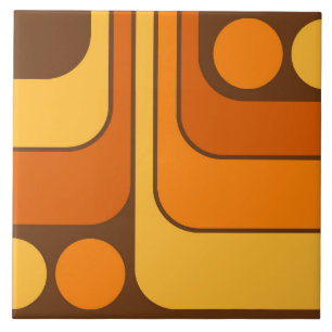 70s Retro Vintage Style Geometric Pattern Tile