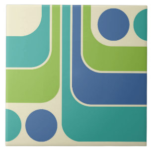 70s Retro Vintage Style Geometric Pattern Tile