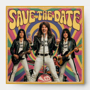 70's rock band save the date wedding envelope