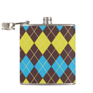 70s Scottish Tartan-Pattern Hip Flask